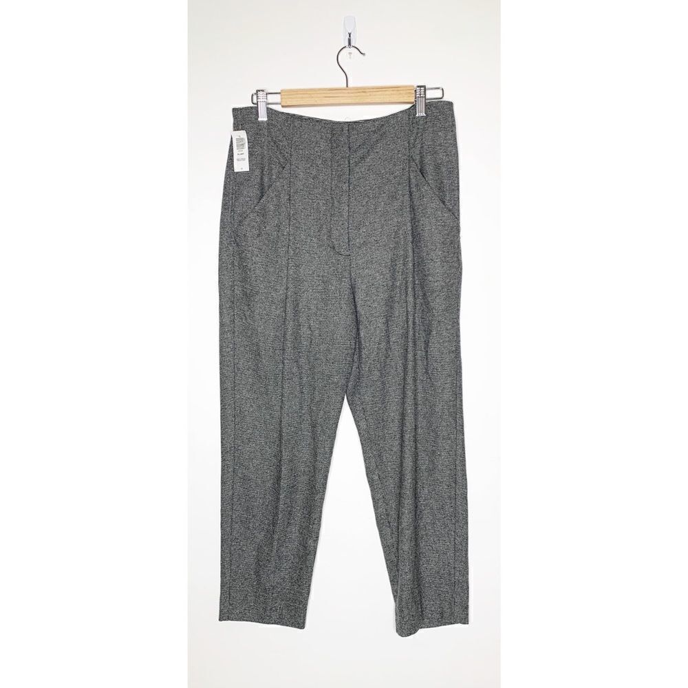 Aritzia Wilfred Allant Tweed Pleated Trouser Gray Size 10 High Rise Tapered crop